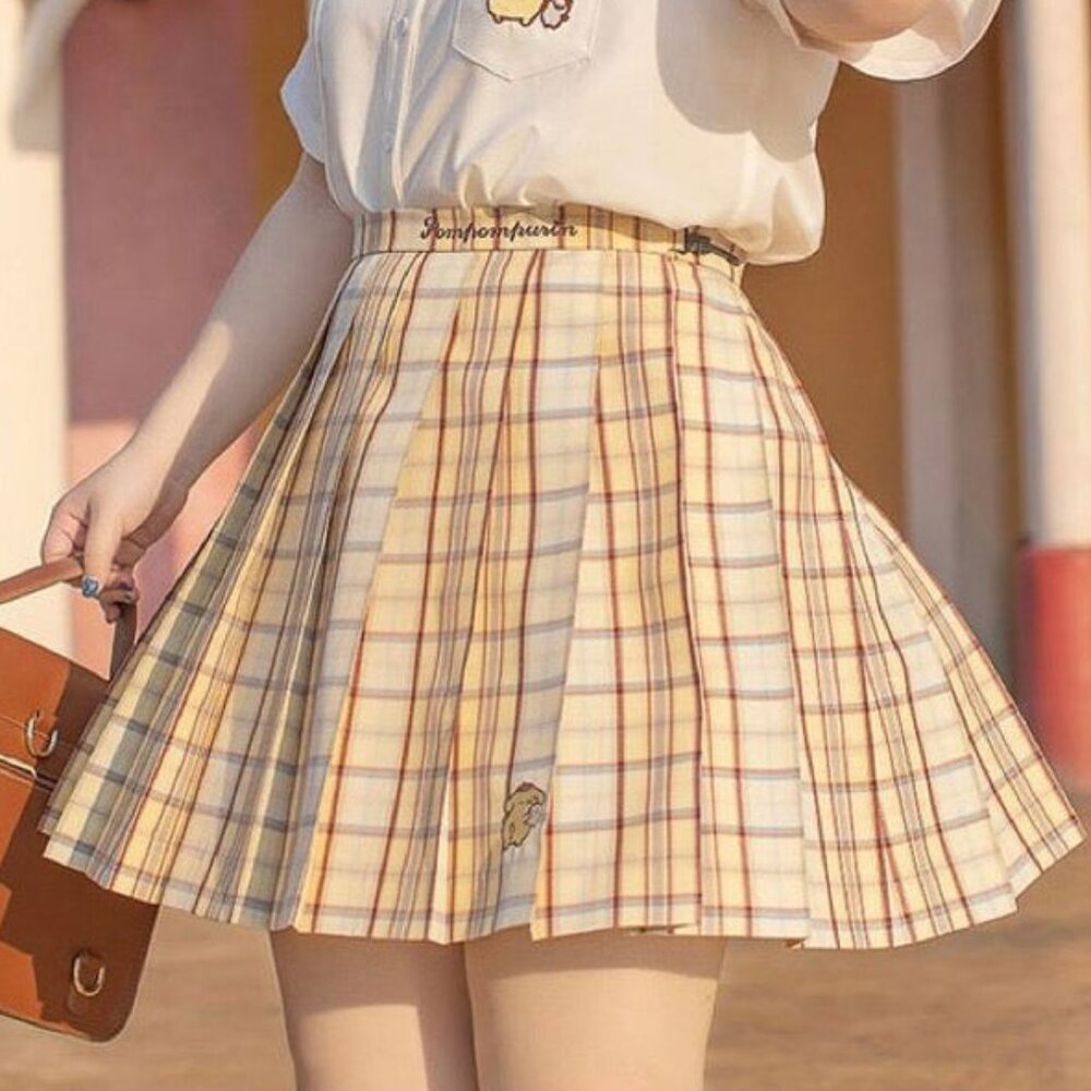 RARE Pompompurin Kawaii Pleated Skirt 2XL